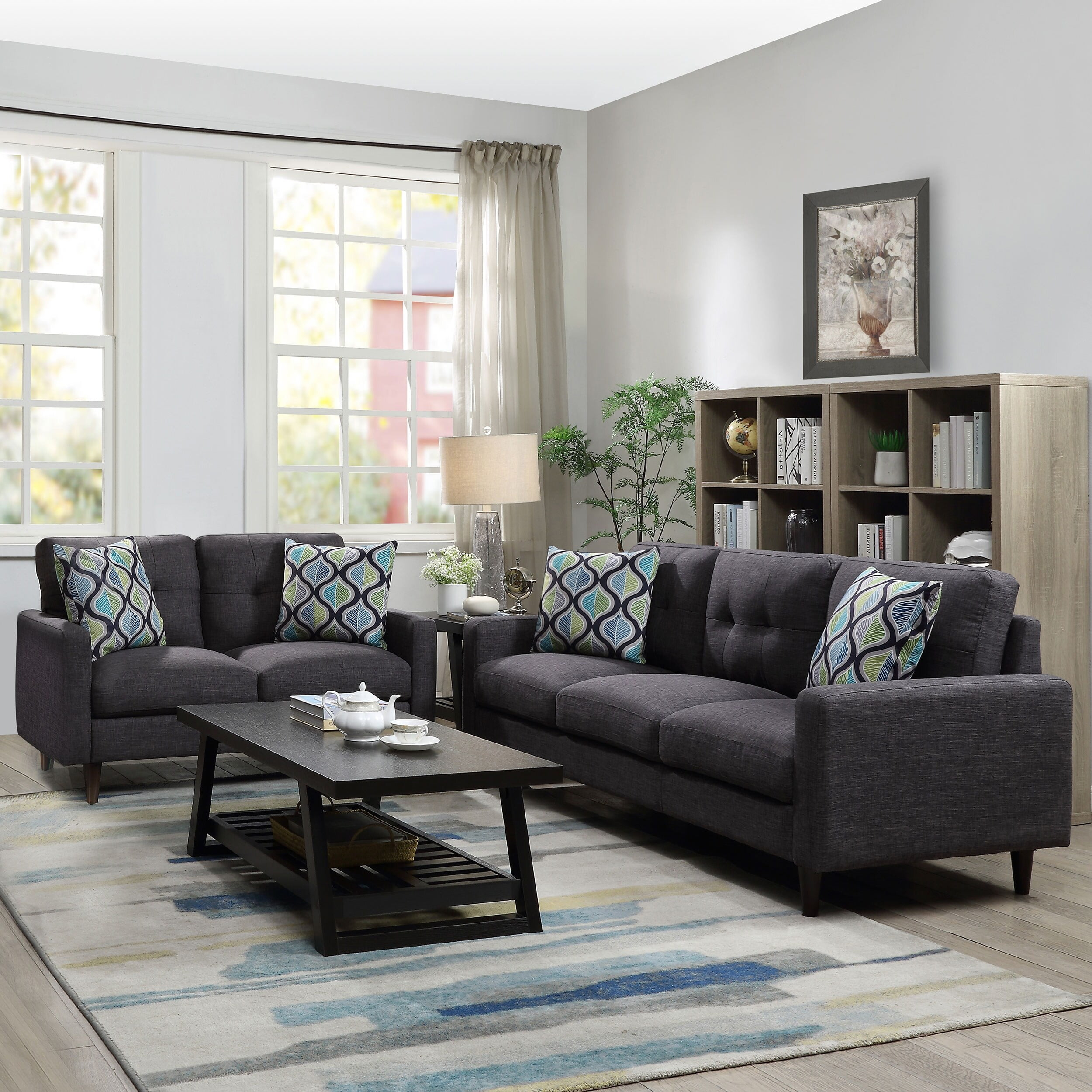 Coaster  Furniture Watsonville Grey 2-piece Cushion Back Living Room Set
