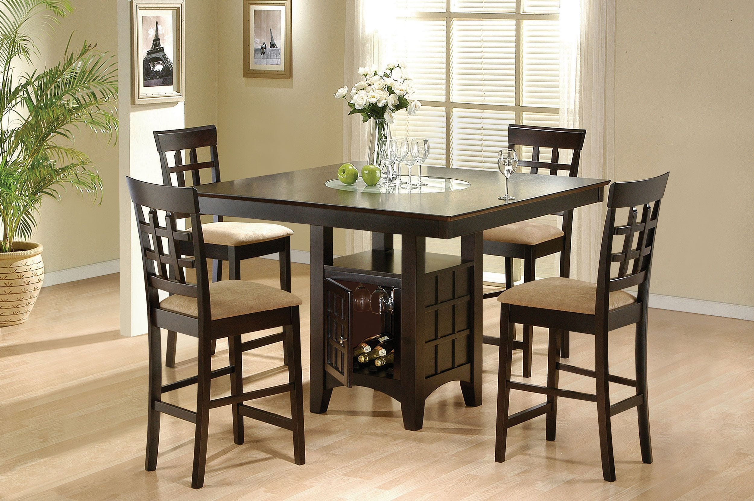 Coaster Gabriel 5-Piece Wood Counter Height Dining Set in Cappuccino and Beige