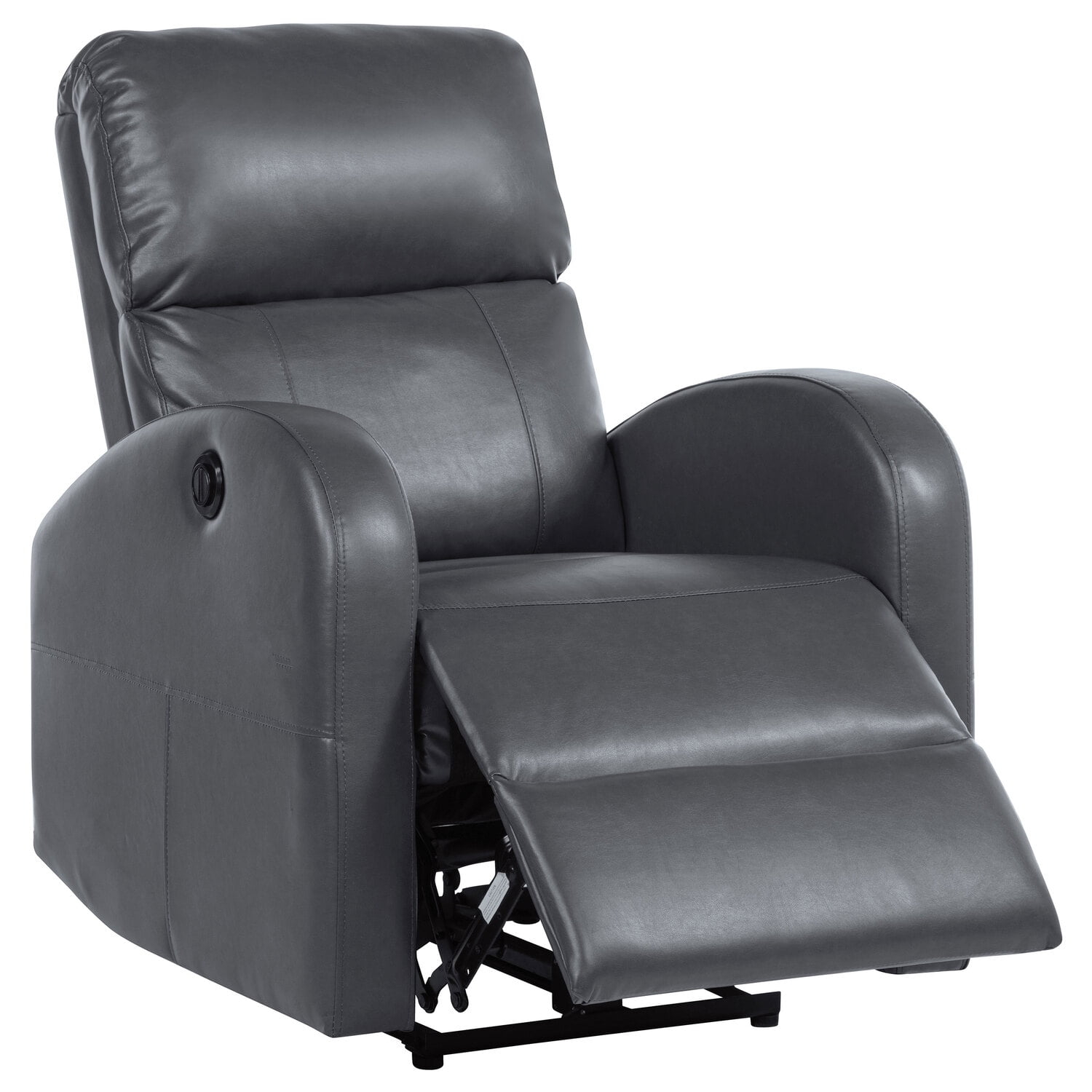 Coaster Grant Faux Leather Upholstered Power Recliner Chair Gray
