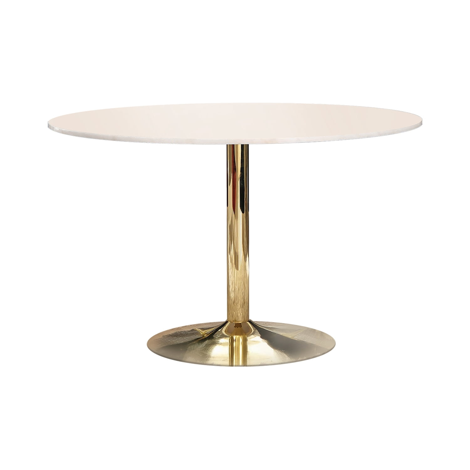 Coaster Kella Round Dining Table Natural Marble and Gold