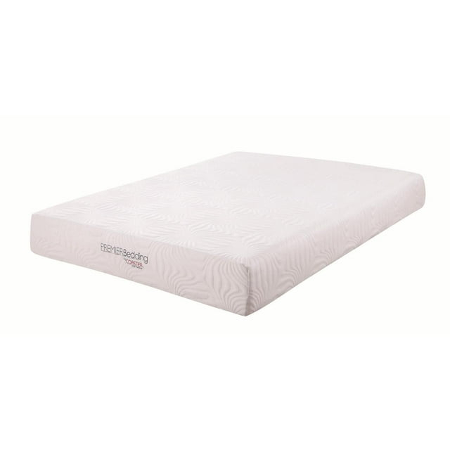 Coaster Key California King Transitional Fabric Memory Foam Mattress in White