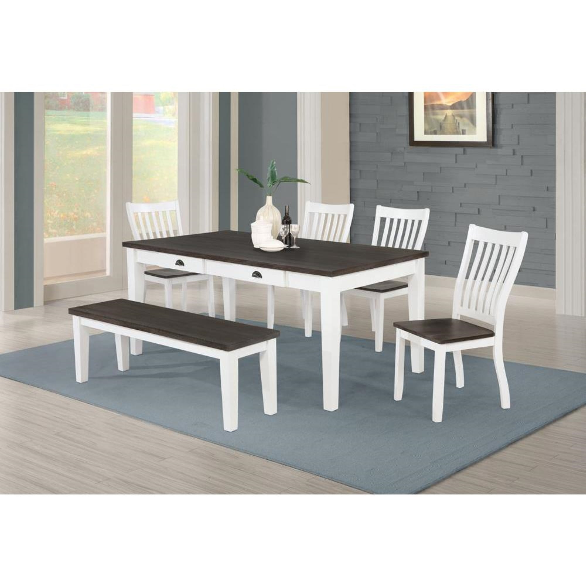 Coaster Kingman 6-piece Rectangular Wood Dining Set Espresso and White