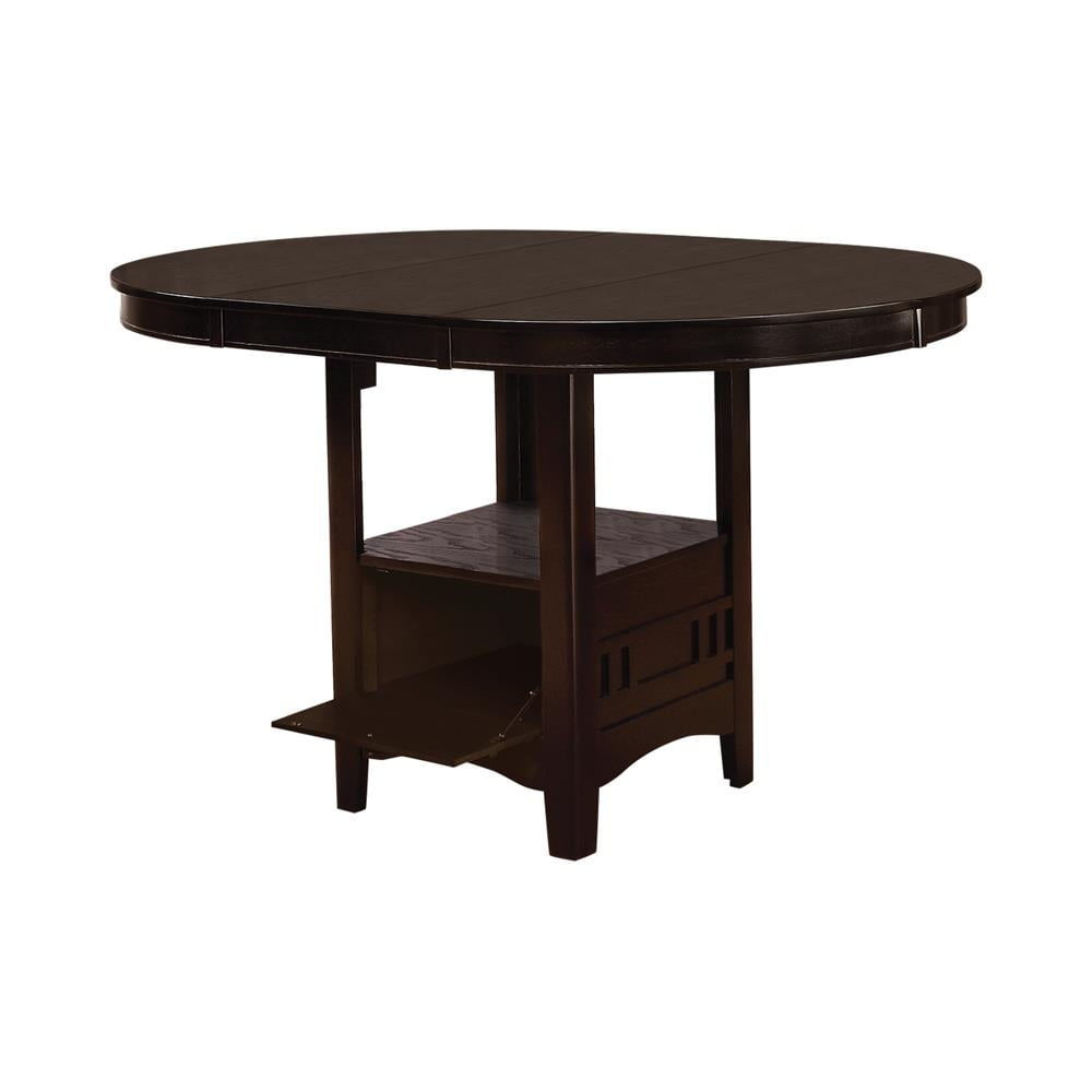 Coaster Lavon Transitional Wood Oval Counter Height Table Espresso