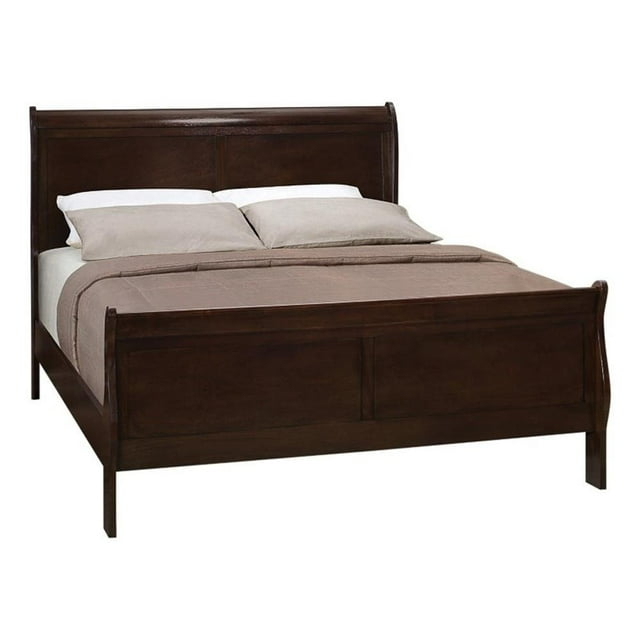 Coaster Louis Philippe Wood Queen Bed with Sleigh Panel in Cappuccino