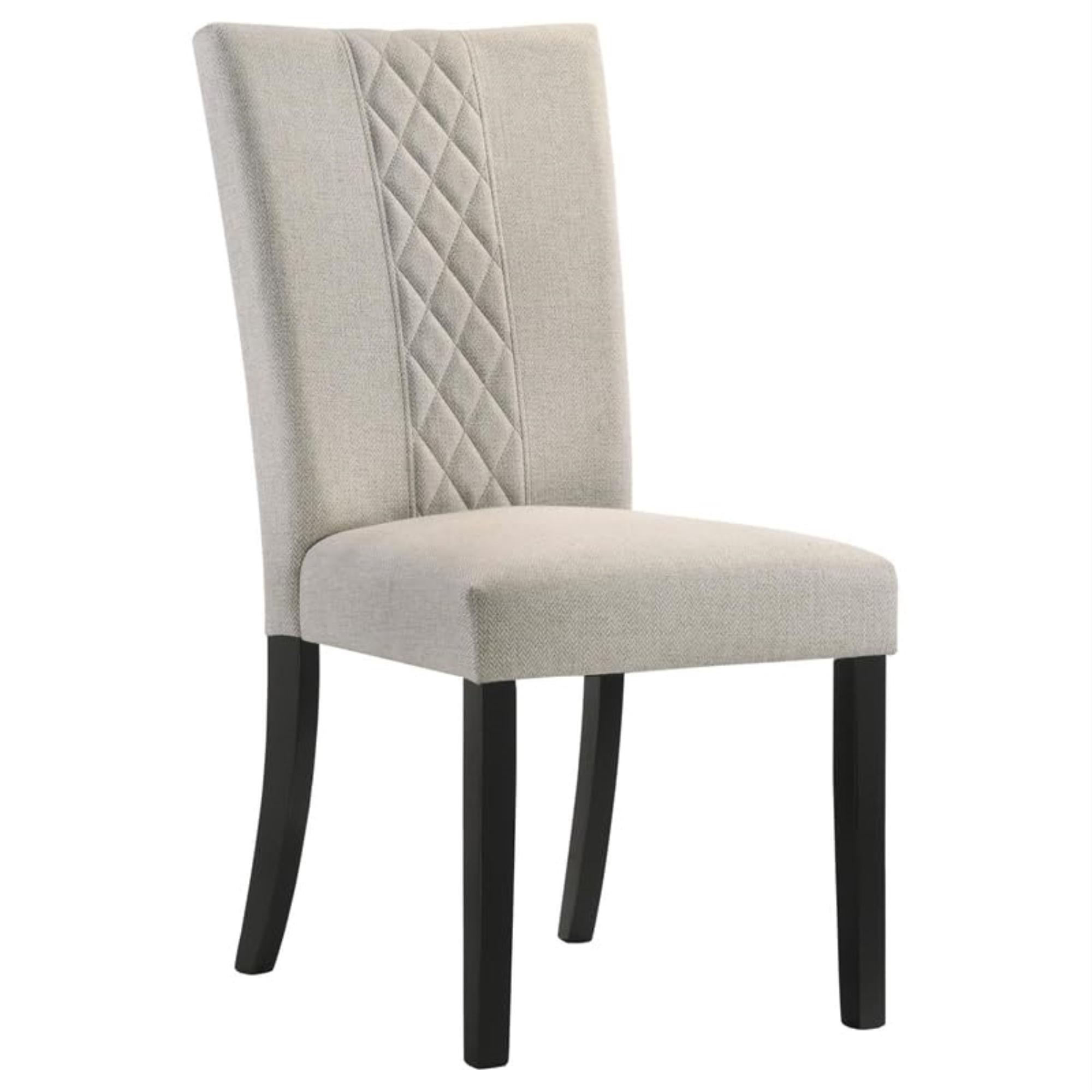 Coaster Malia Fabric Upholstered Solid Back Side Chair Beige and Black