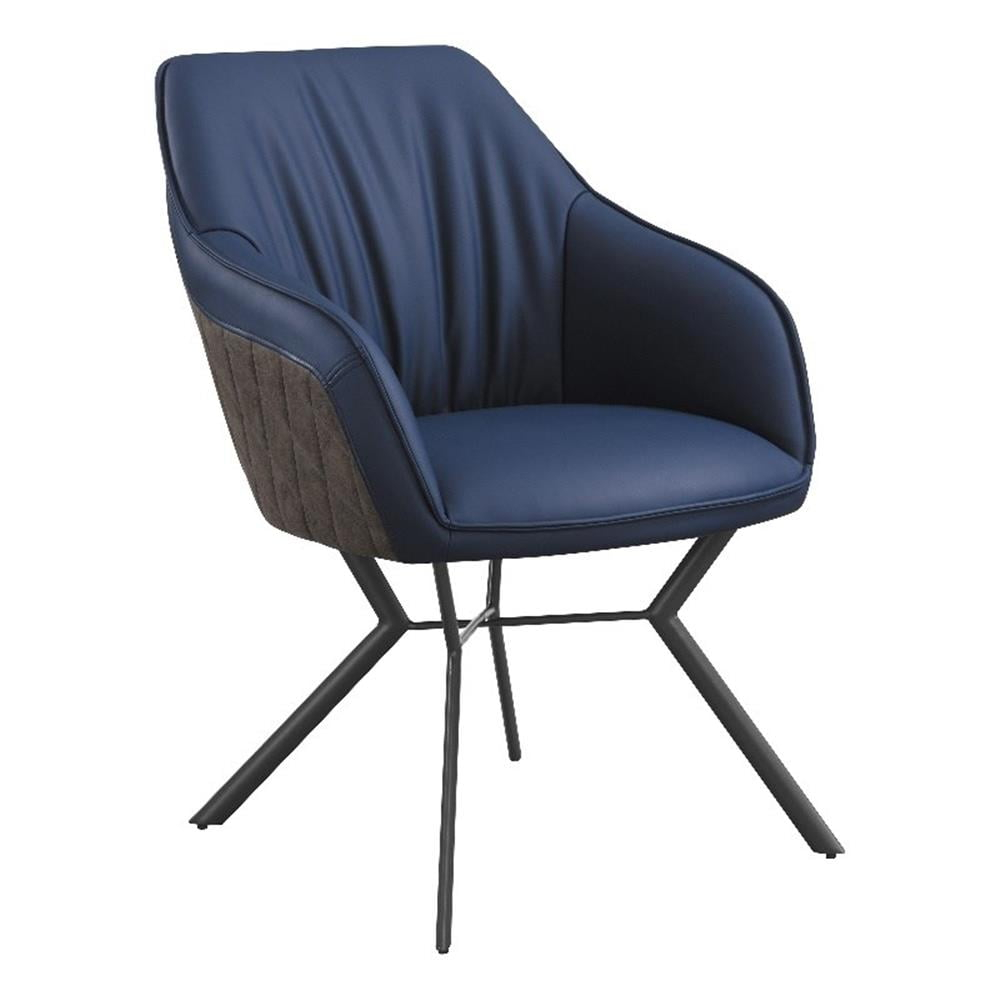 Coaster Mayer Upholstered Faux Leather Dining Chairs in Blue