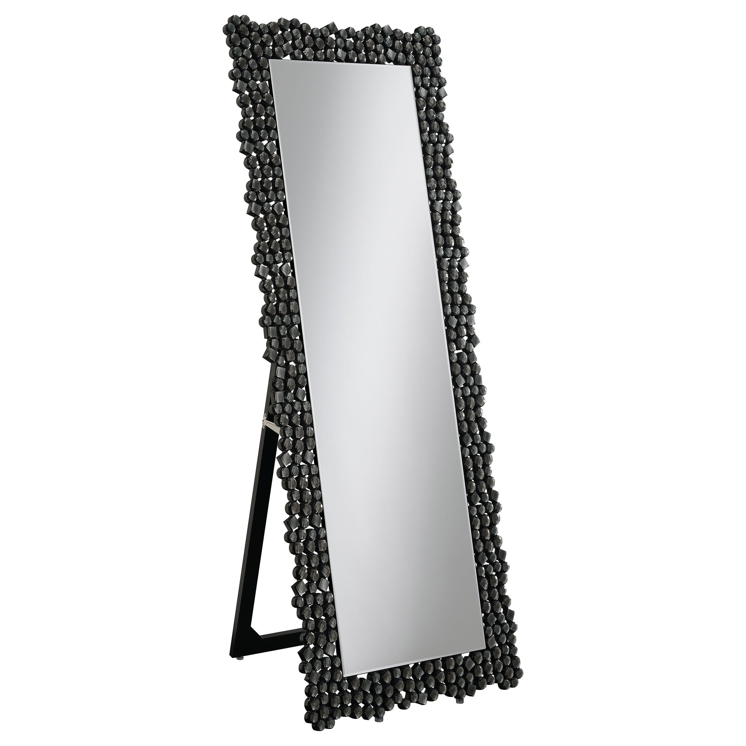 Coaster McKay Silver and Smoky Grey Cheval Floor Mirror