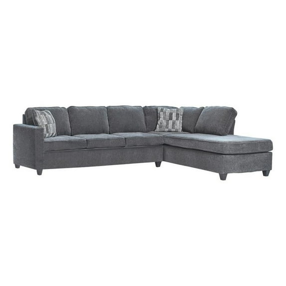 Coaster Mccord 2-piece Chenille Upholstered Cushion Back Sectional Dark Gray