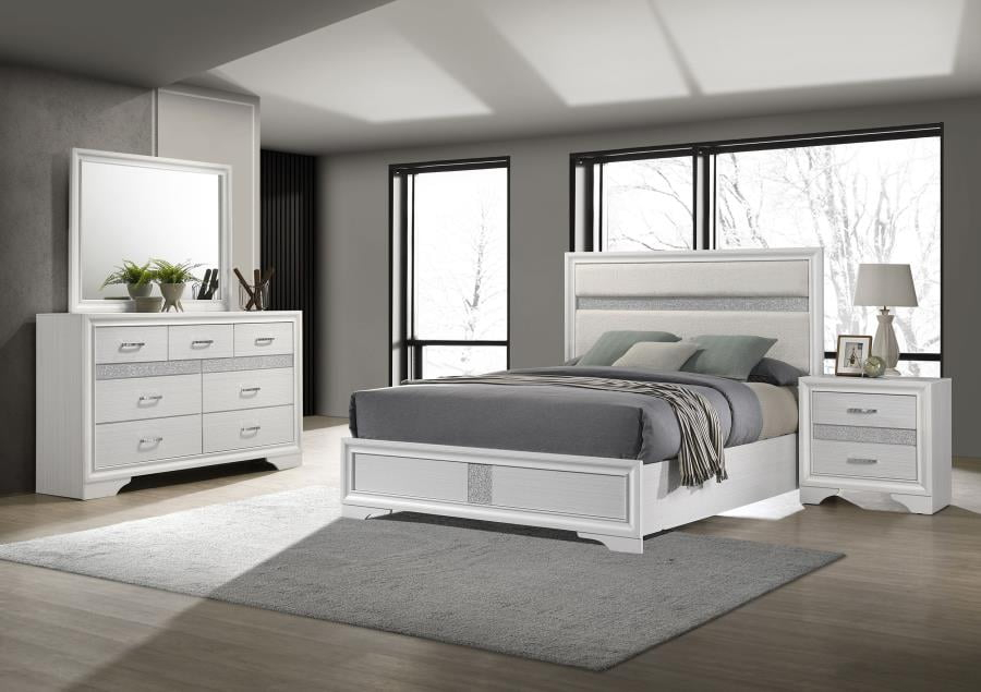 Coaster Miranda 4-Piece Contemporary Wood Full Bedroom Set in White