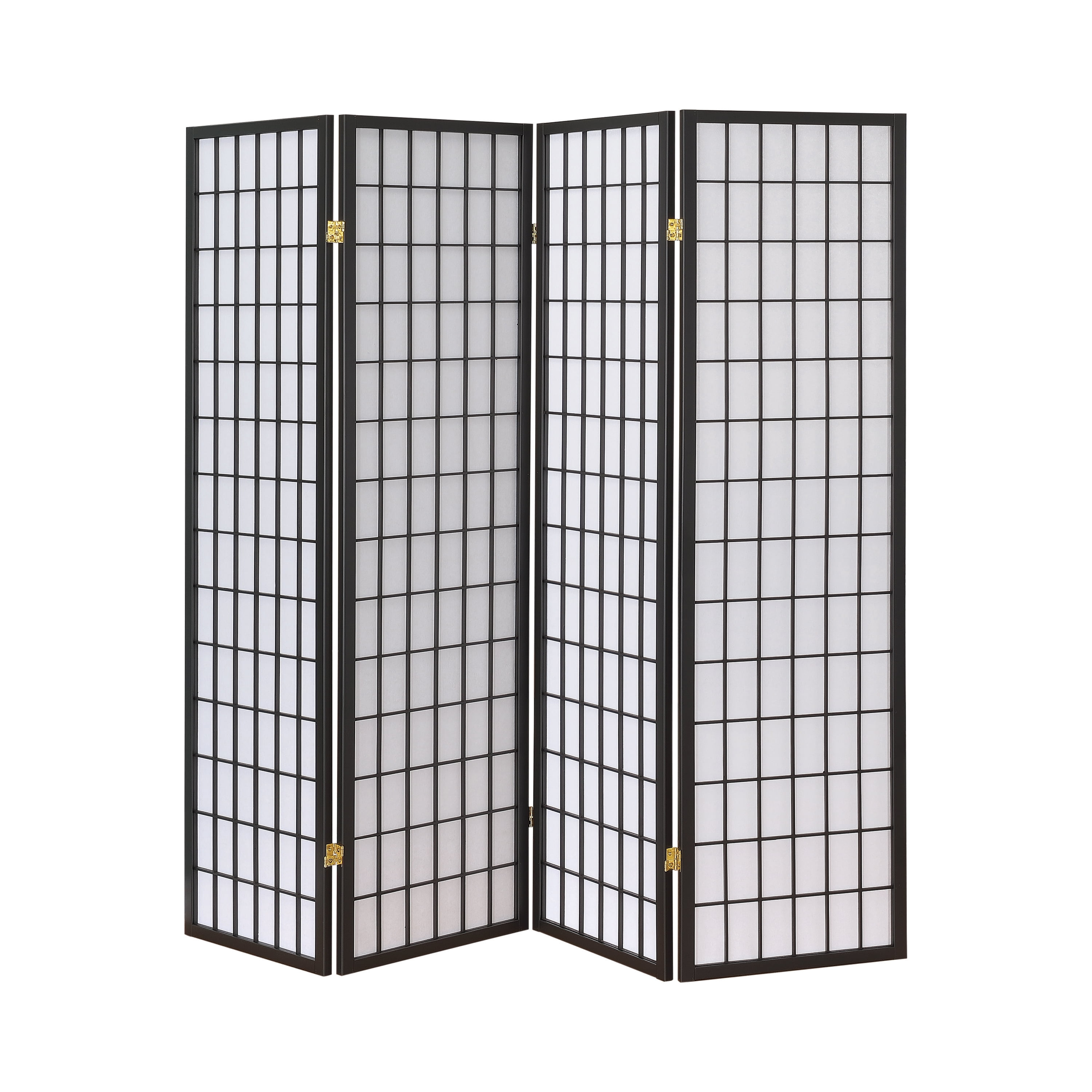 Coaster Modern Wood Four Panels Folding Room Divider in Dark Gray