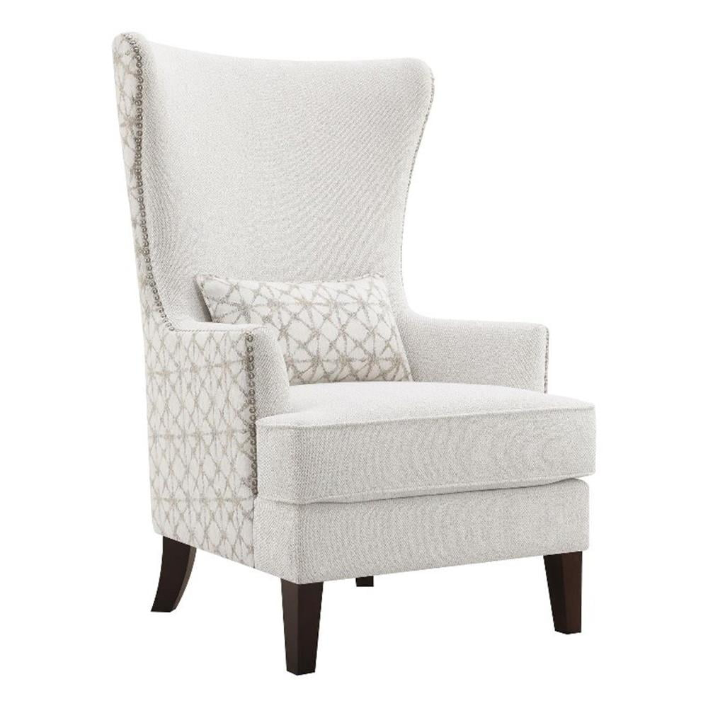 Coaster Pippin Upholstered Fabric Accent Chair with Wingback in Latte