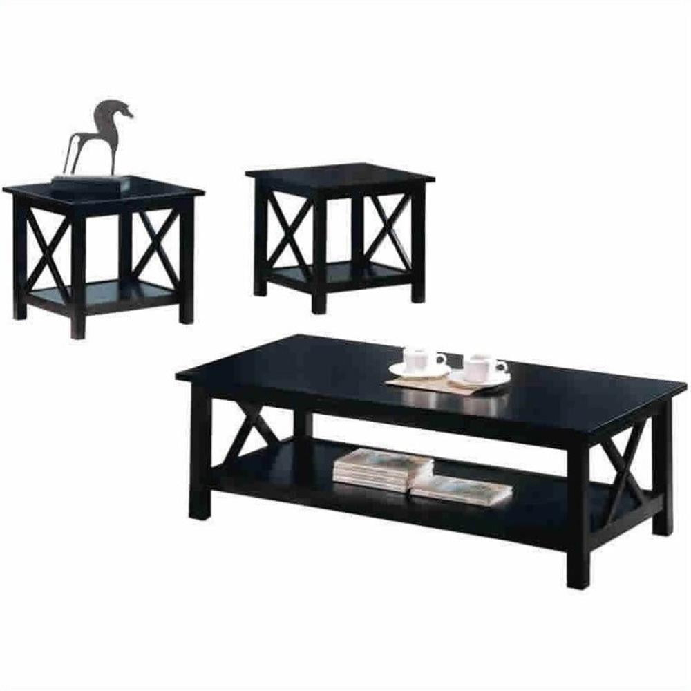 Coaster Rachelle 3-Piece Wood Coffee Table Set in Dark Brown