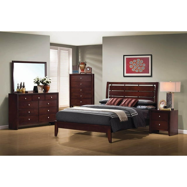 Coaster Serenity Slatted Headboard Wood Eastern King Panel Bed in Brown