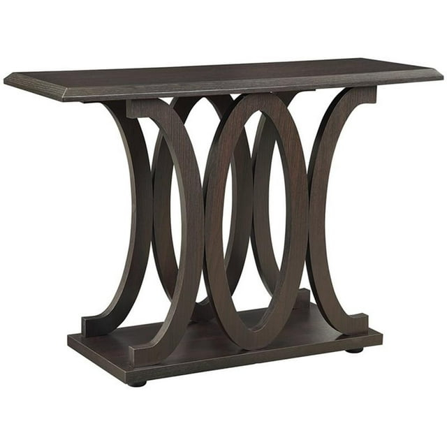 Coaster Transitional Wood C-Shaped Base Sofa Table in Cappuccino