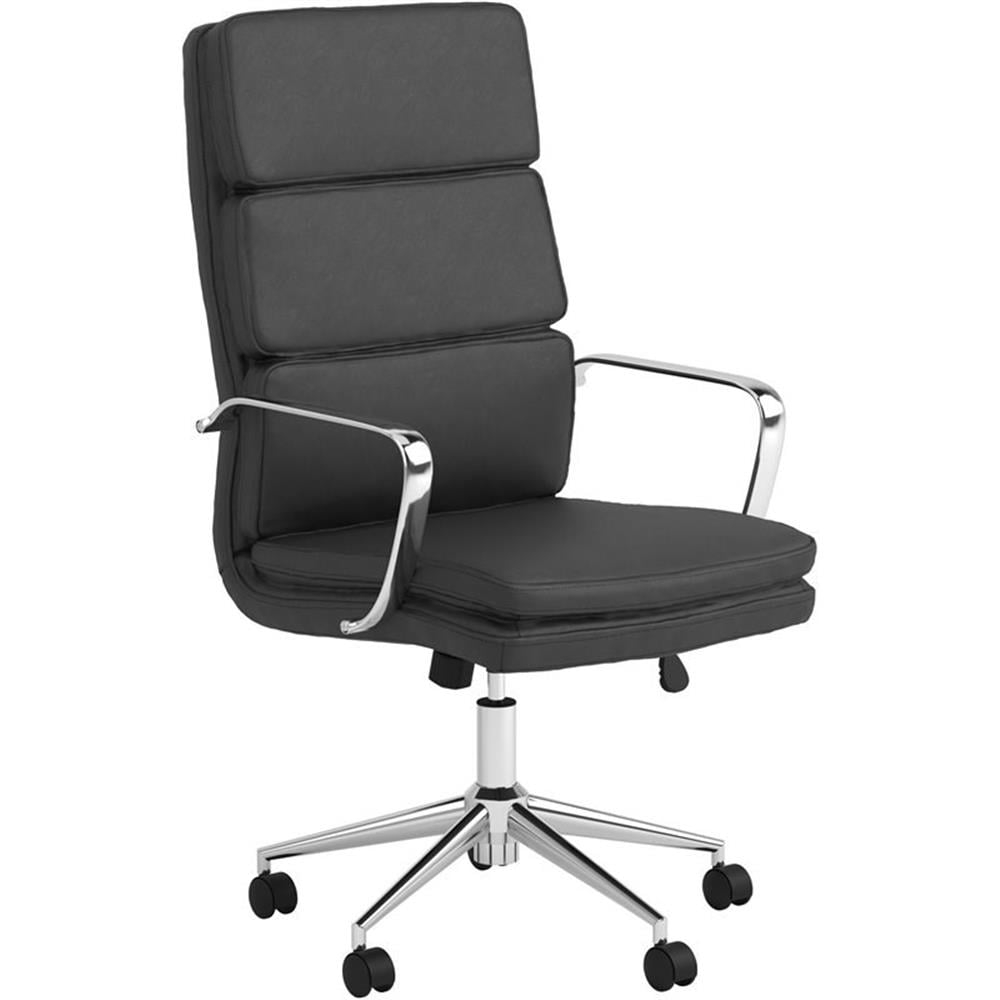 Coaster Ximena High Back Upholstered Faux Leather Office Chair in Black
