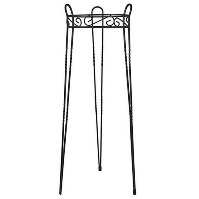 CobraCo SCBPS1030-B 30 in. Canterbury Scroll Top Plant Stand - Black