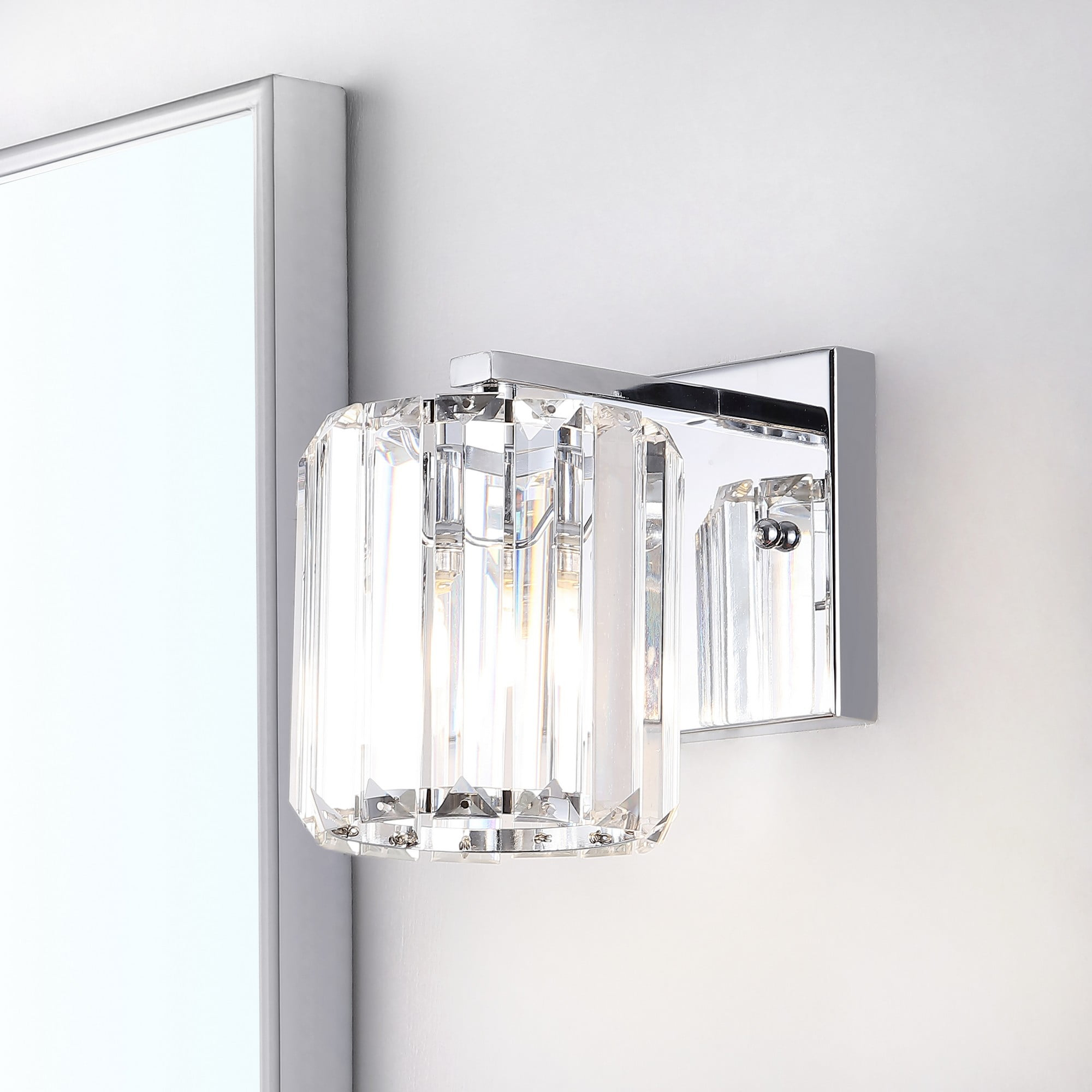 Coco Prism Vintage 4.75" 1-Light Metal/Glass Classic Glam LED Vanity Light, Chrome