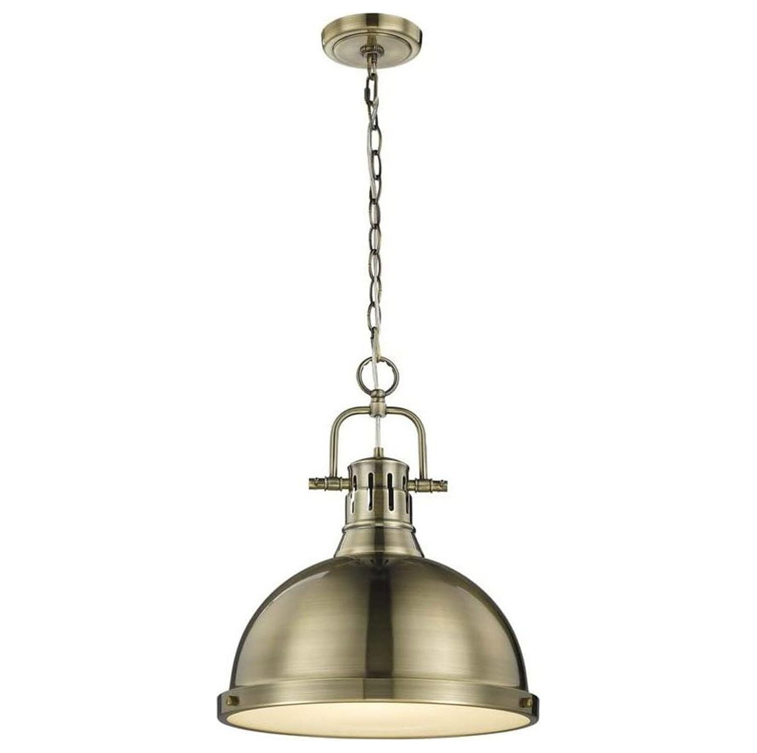 CodYinFI 3602-L AB-AB Pendant with Aged Brass Shades, Aged Brass Finish