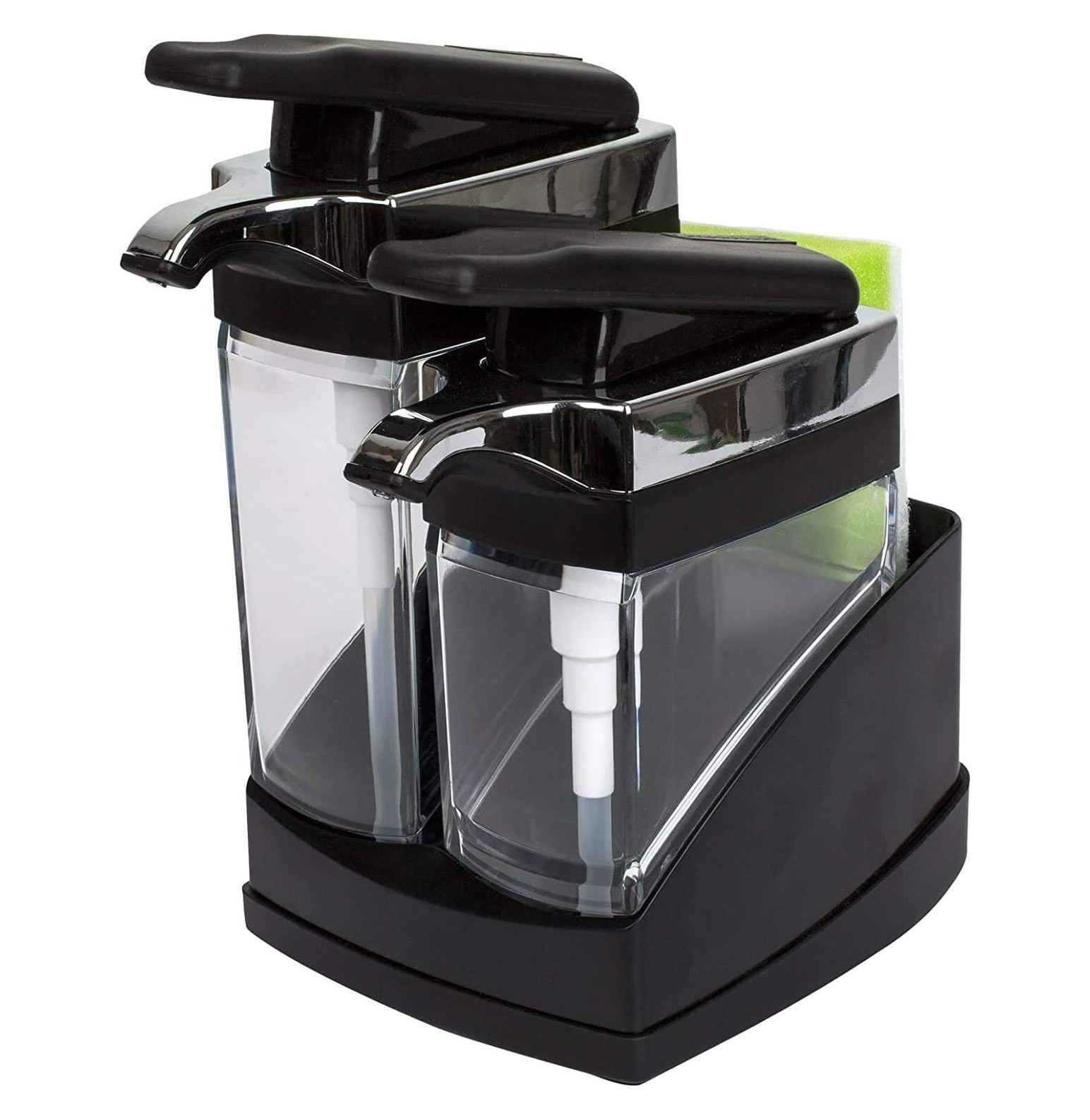 Casabella Sink Sider Duo With Sponge Storage for Dish Soap & Hand Soap - Black Chrome Plating