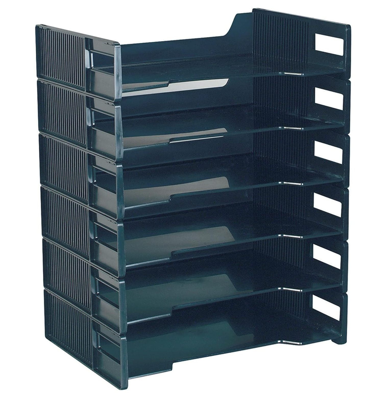Tomorotec Stackable Letter Tray Set, Black, 6 Count