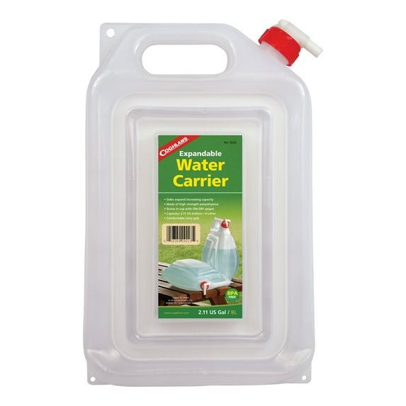 Coghlan's Expandable Water Carrier, 2-Gallon Camping Jug, Collapses for Storage