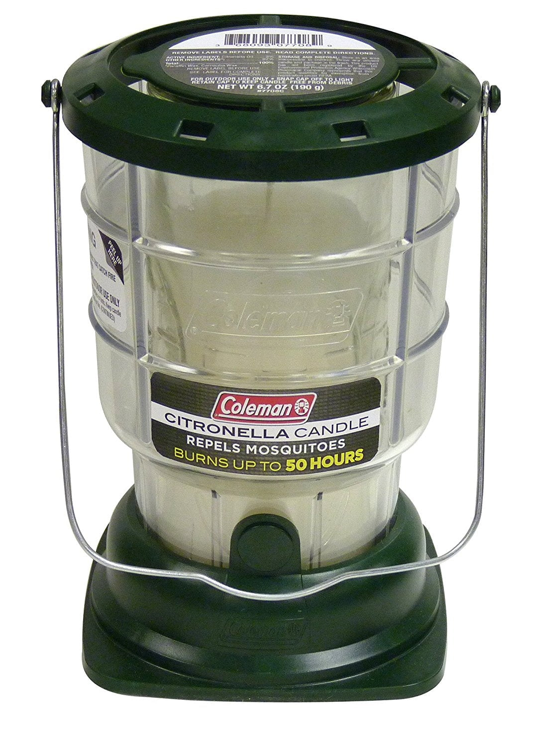 Coleman Citronella Candle Outdoor Lantern - 70+ Hours, 6.7 Ounce, Green
