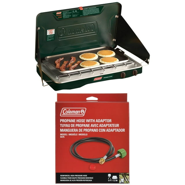 Coleman Matchlight 2-Burner Propane Stove, 10,000 BTU, Black