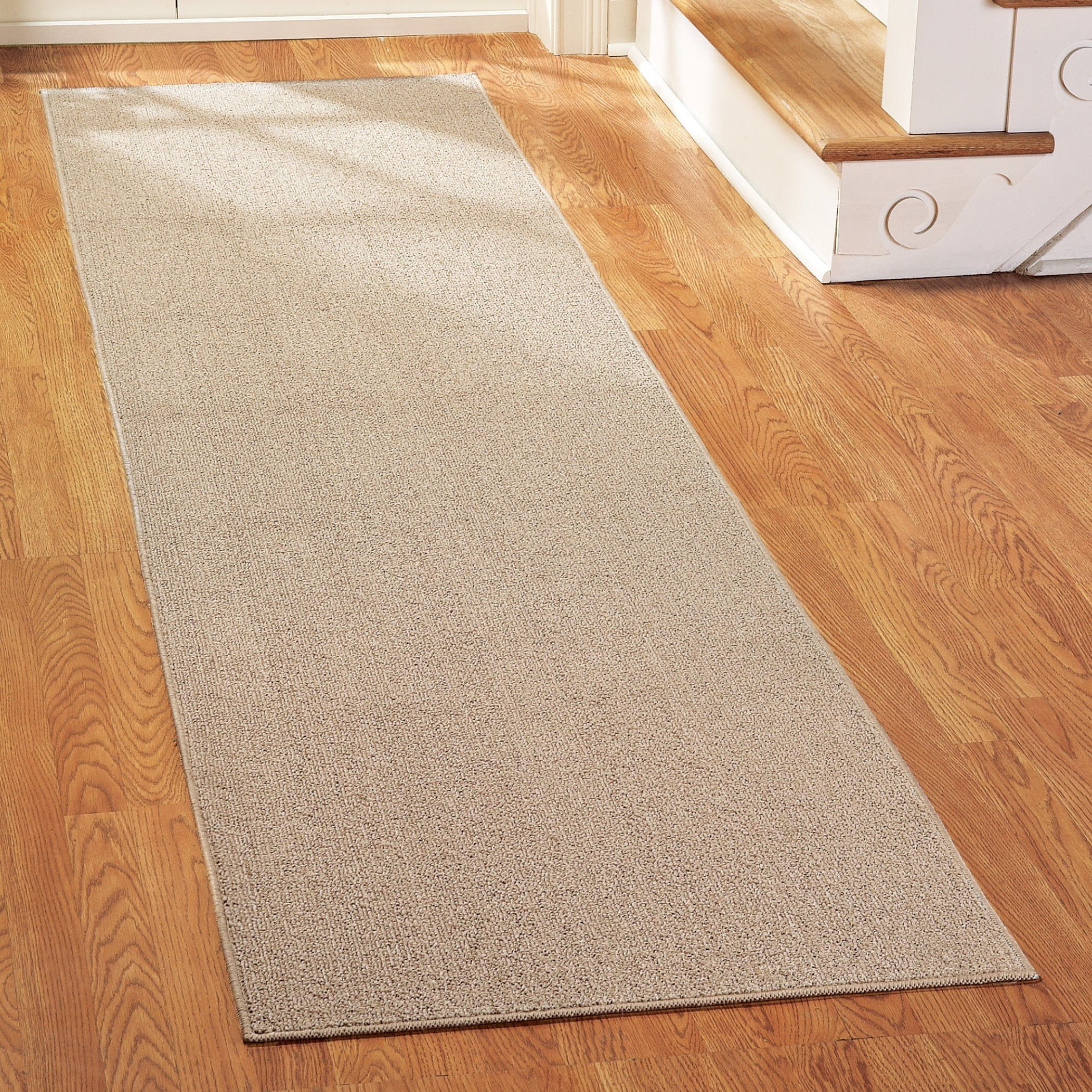 Collections Etc Extra-Wide and Extra-Long Skid-Resistant Floor Runner Rug for High-Traffic Flooring Areas, Including Entryways, Hallways, Foyers and Kitchens, Sand, 28" X 60"