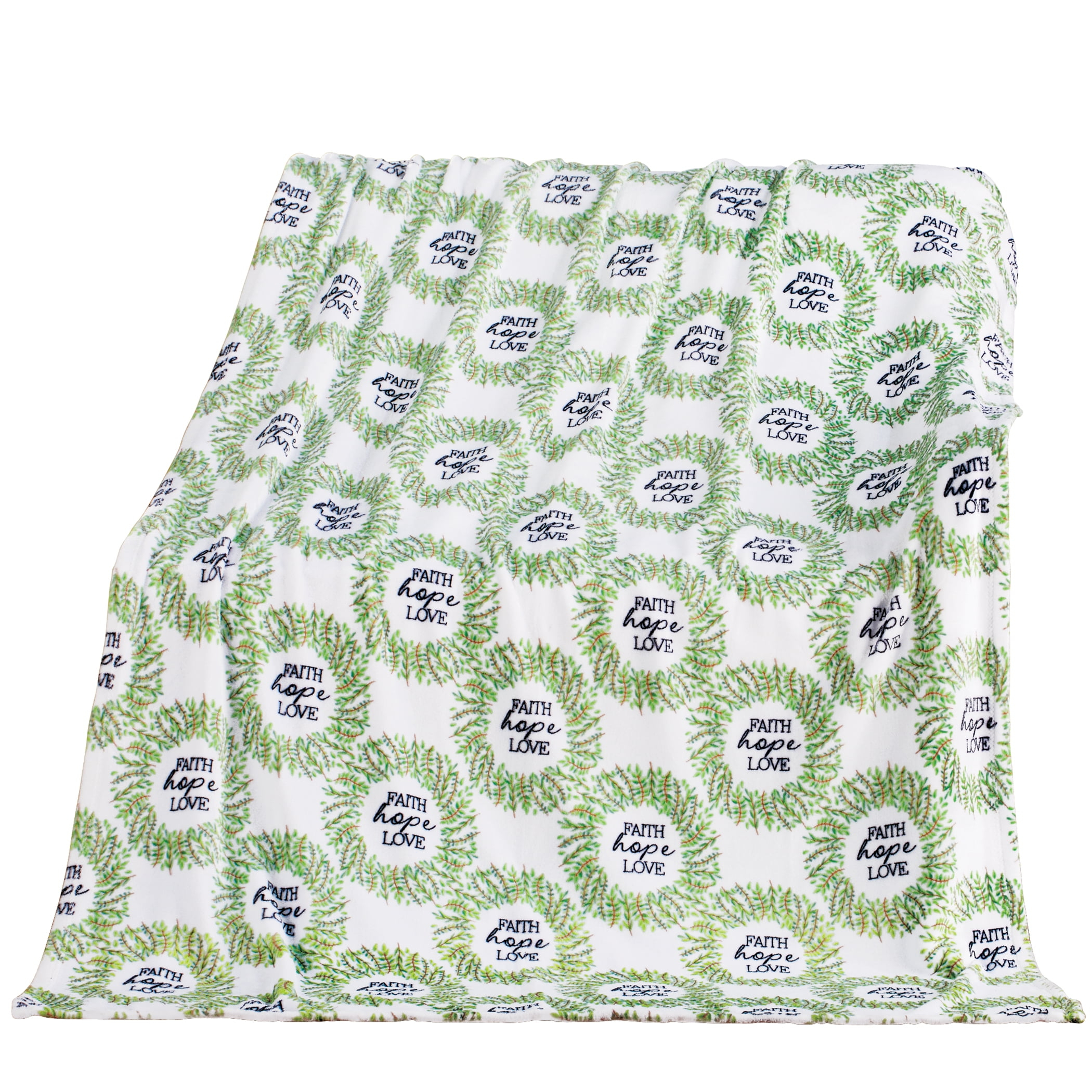 Plazatex Faith Hope And Love Micro plush Decorative All Season Multi Color 50" X 70" Throw Blanket