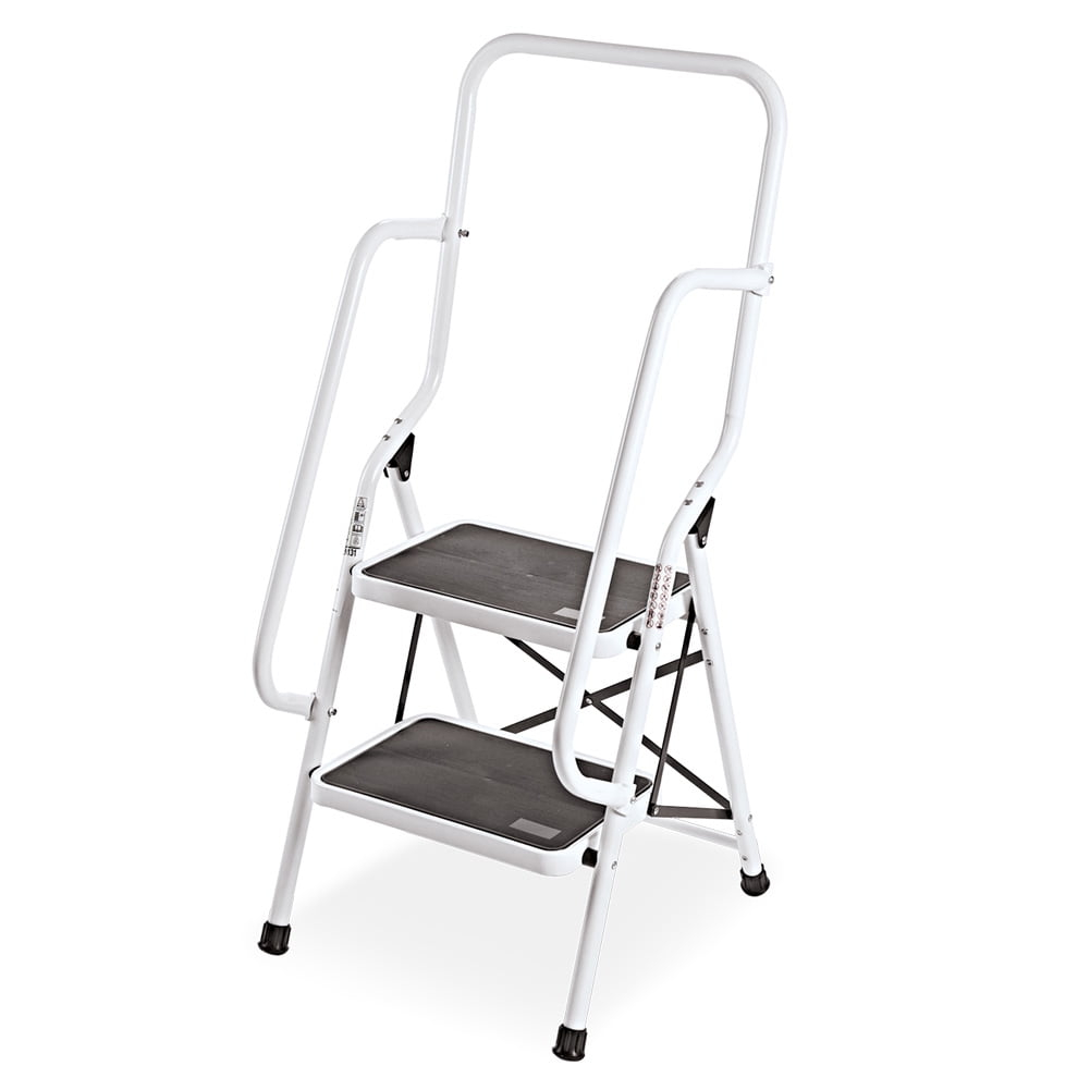 Collections Etc Genius Safety 2 Step Ladder Folding Stool