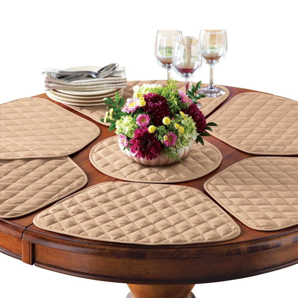 Collections Etc Kitchen Table Placemat and Centerpiece Set - 7 Pc, Beige