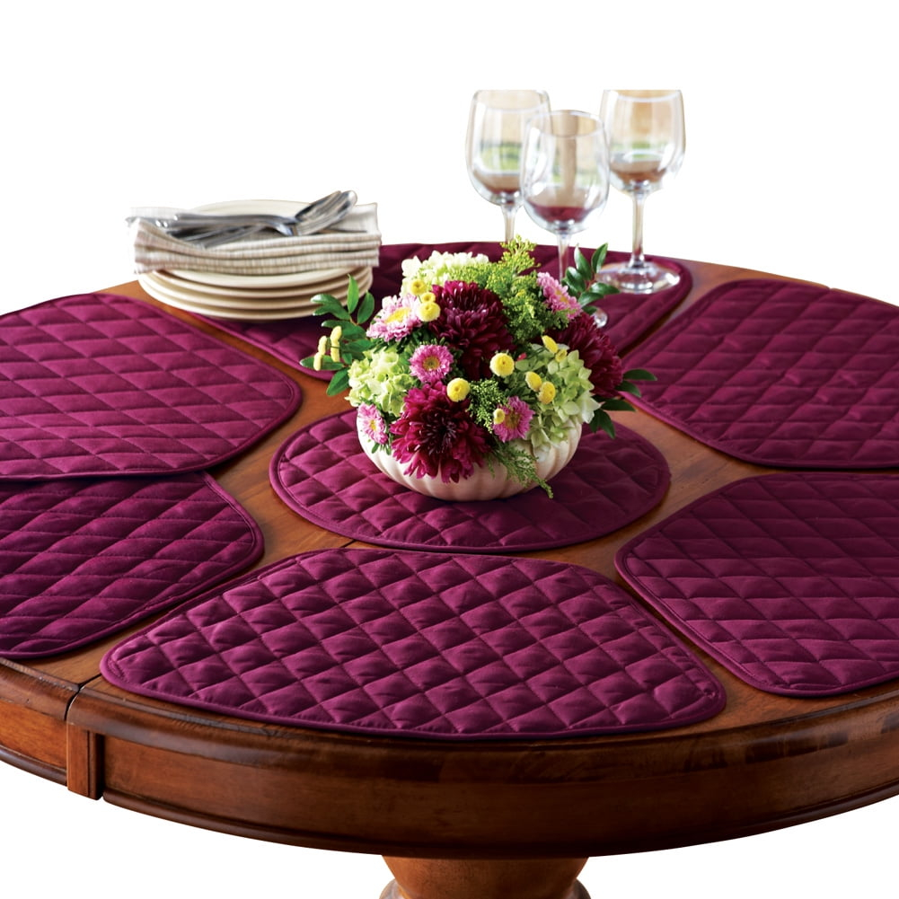 Collections Etc Kitchen Table Placemat and Centerpiece Set - 7 Pc, Red