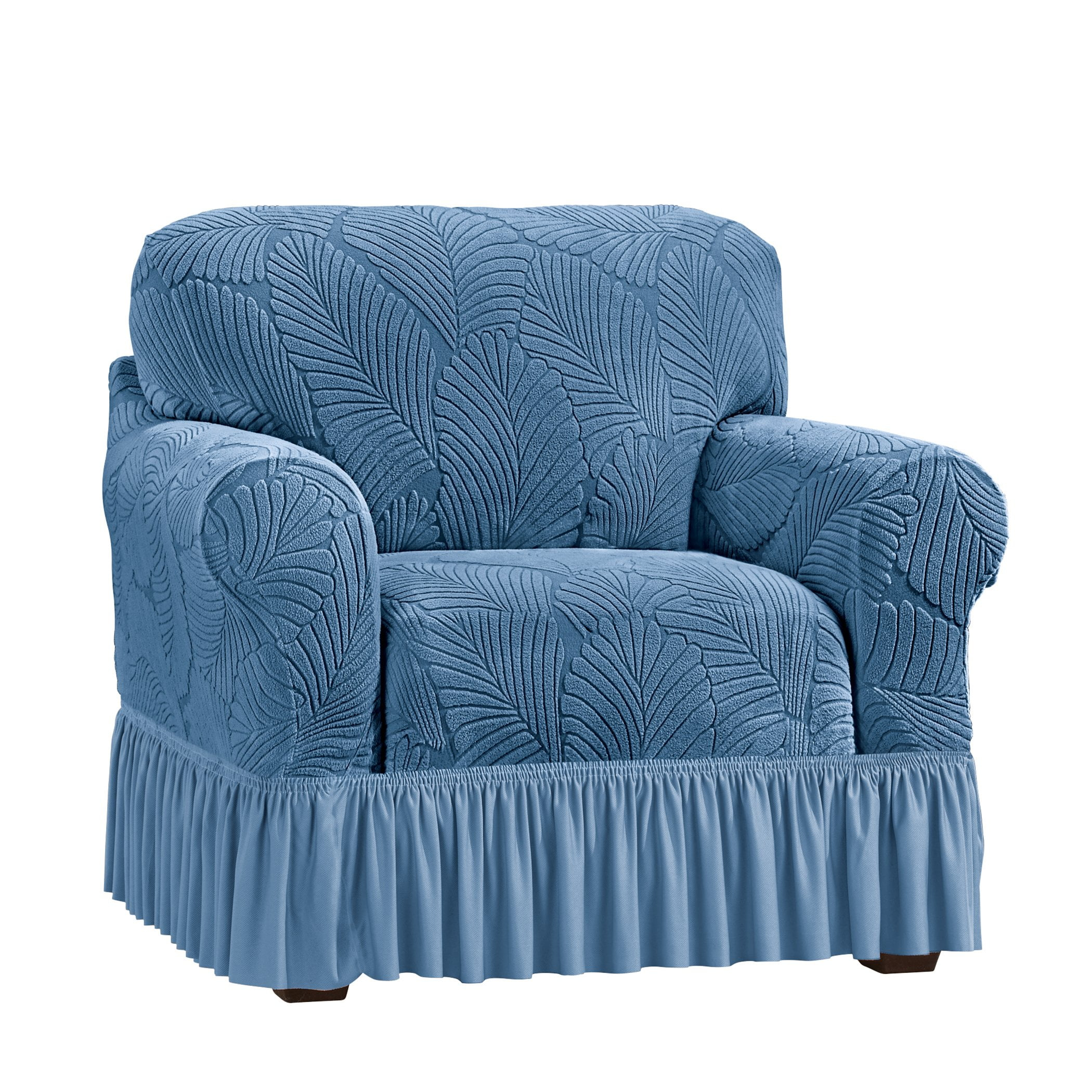 Winston Brands Textured Leaf Design Ruffled Skirt Slipcover