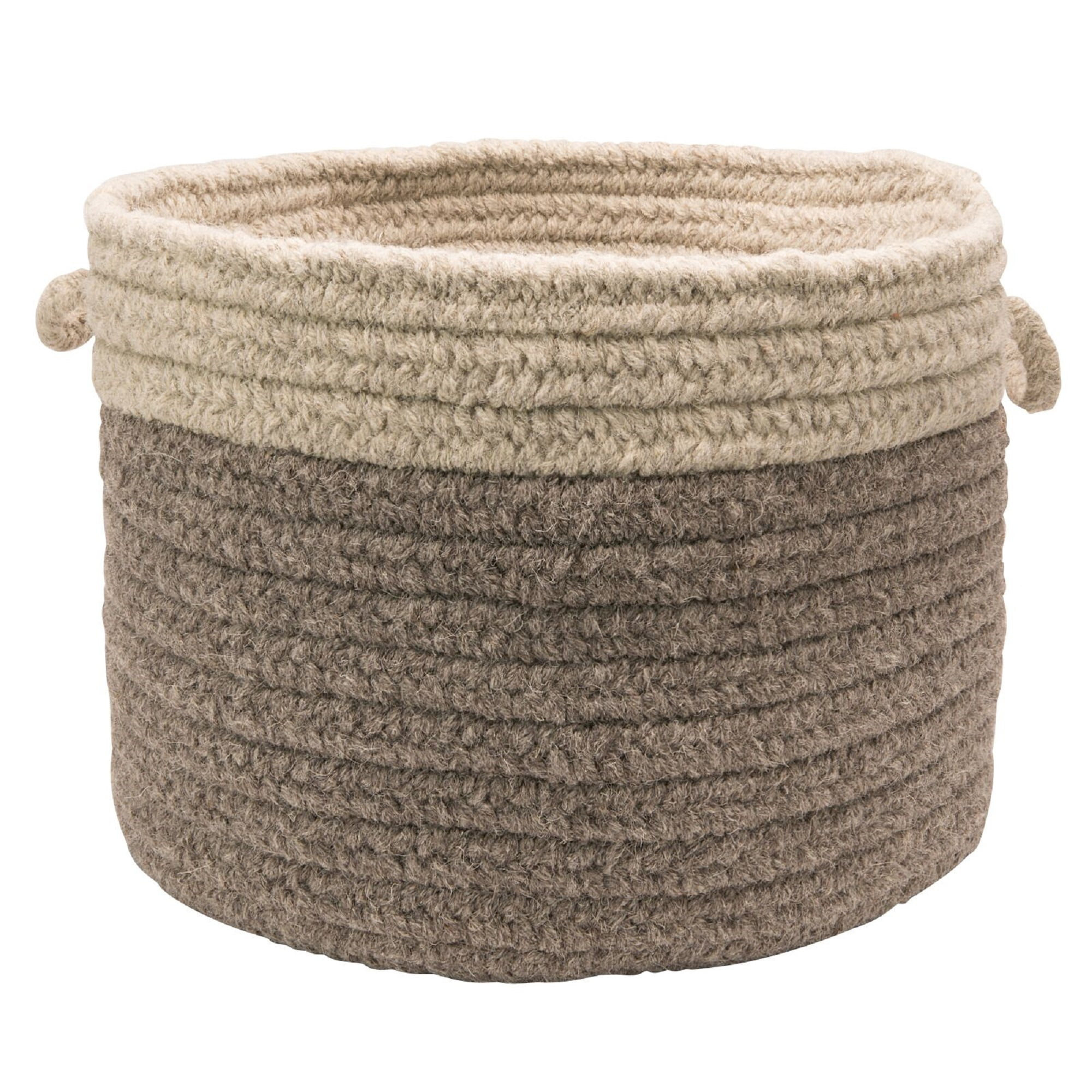 Colonial Mills Chunky Nat Wool Dipped Basket - Dark Gray/Light Gray 18"x12"