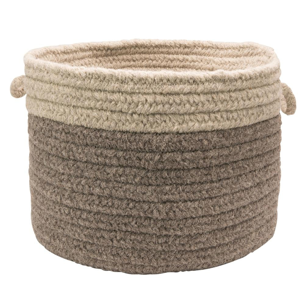 Colonial Mills Chunky Nat Wool Dipped Basket - Dark Gray/Light Gray 18"x12"