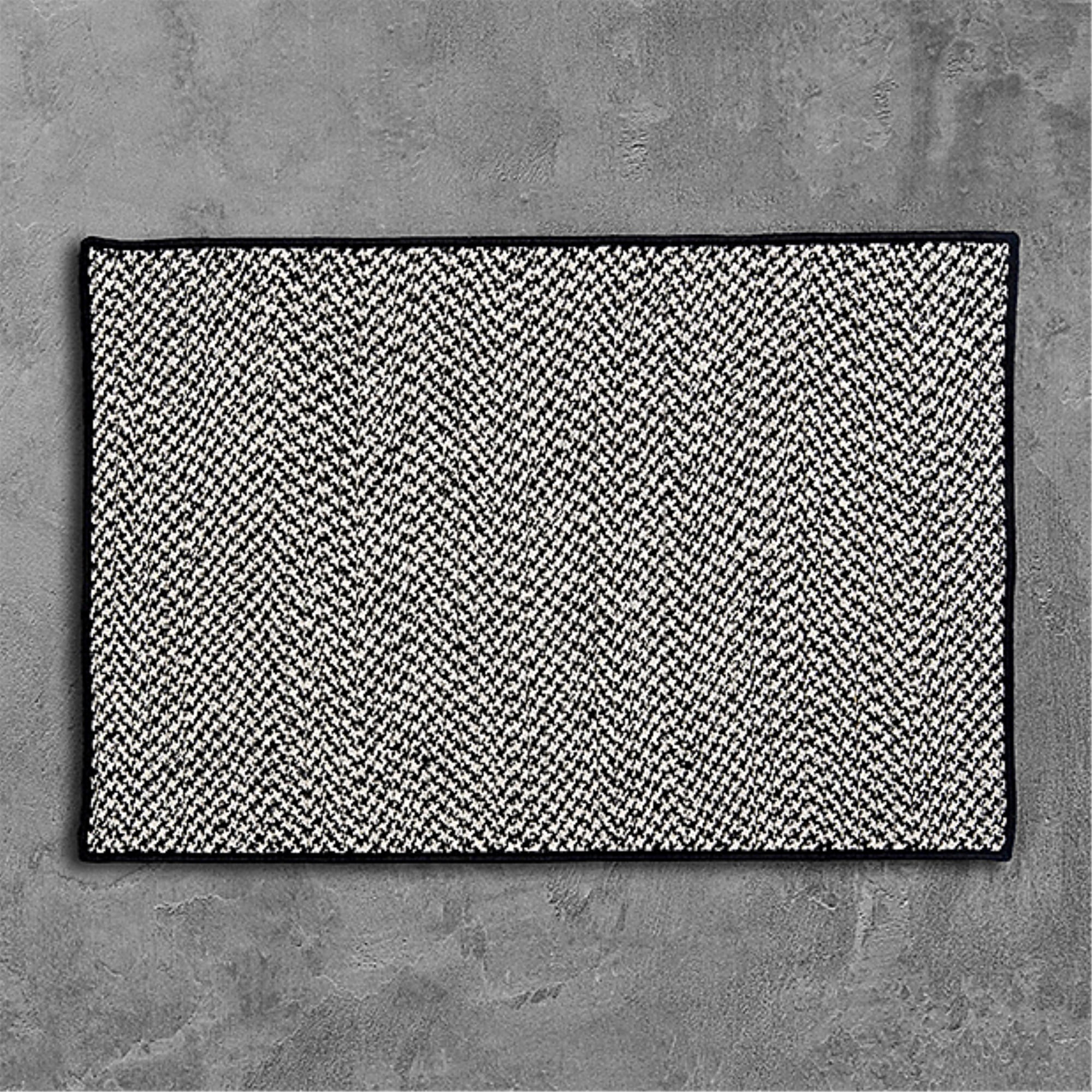 Colonial Mills Outdoor Houndstooth Tweed - Black 10'x13'