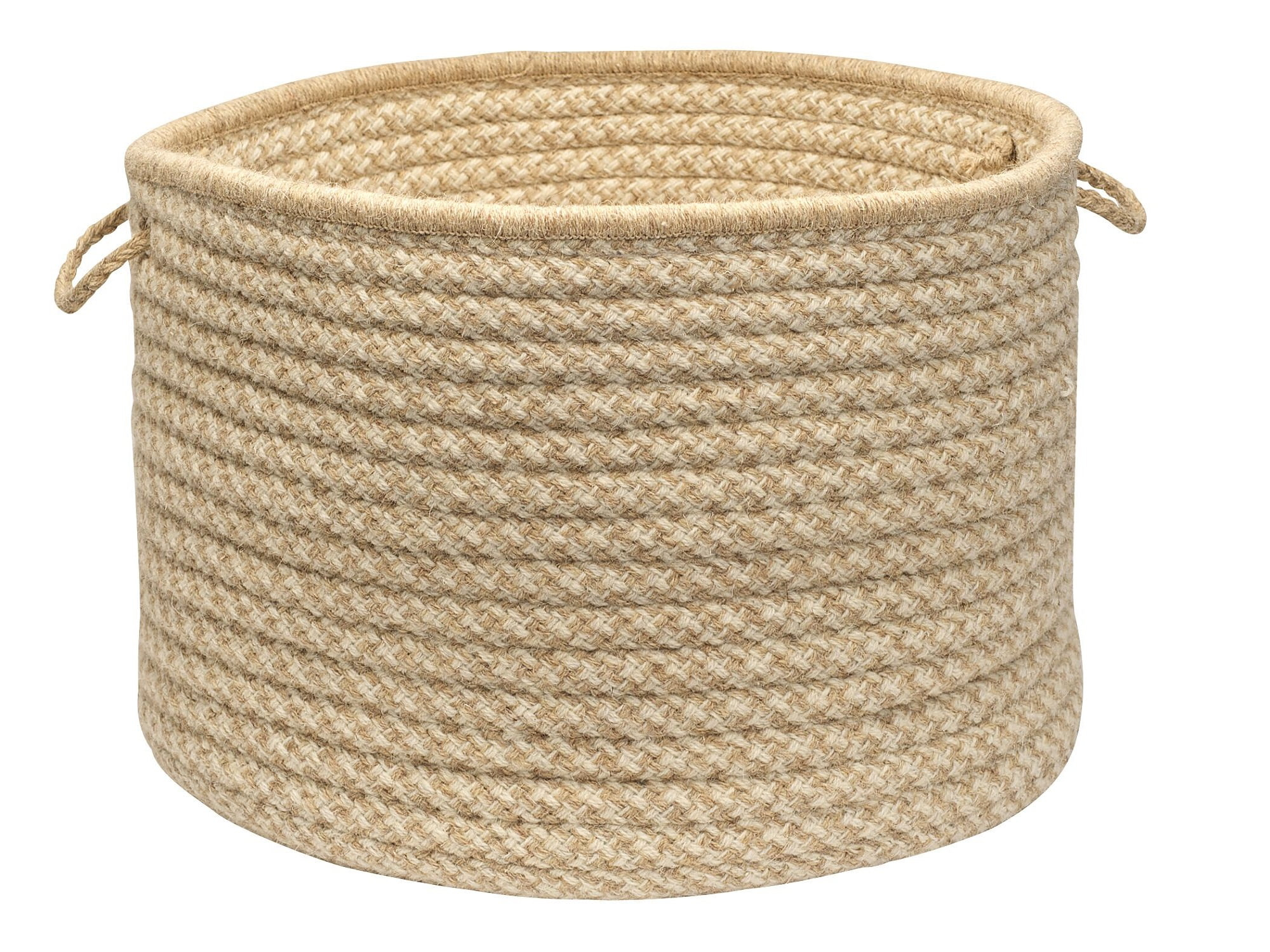 Colonial Mills Natural Wool Houndstooth Basket, Tea, 18x18x12