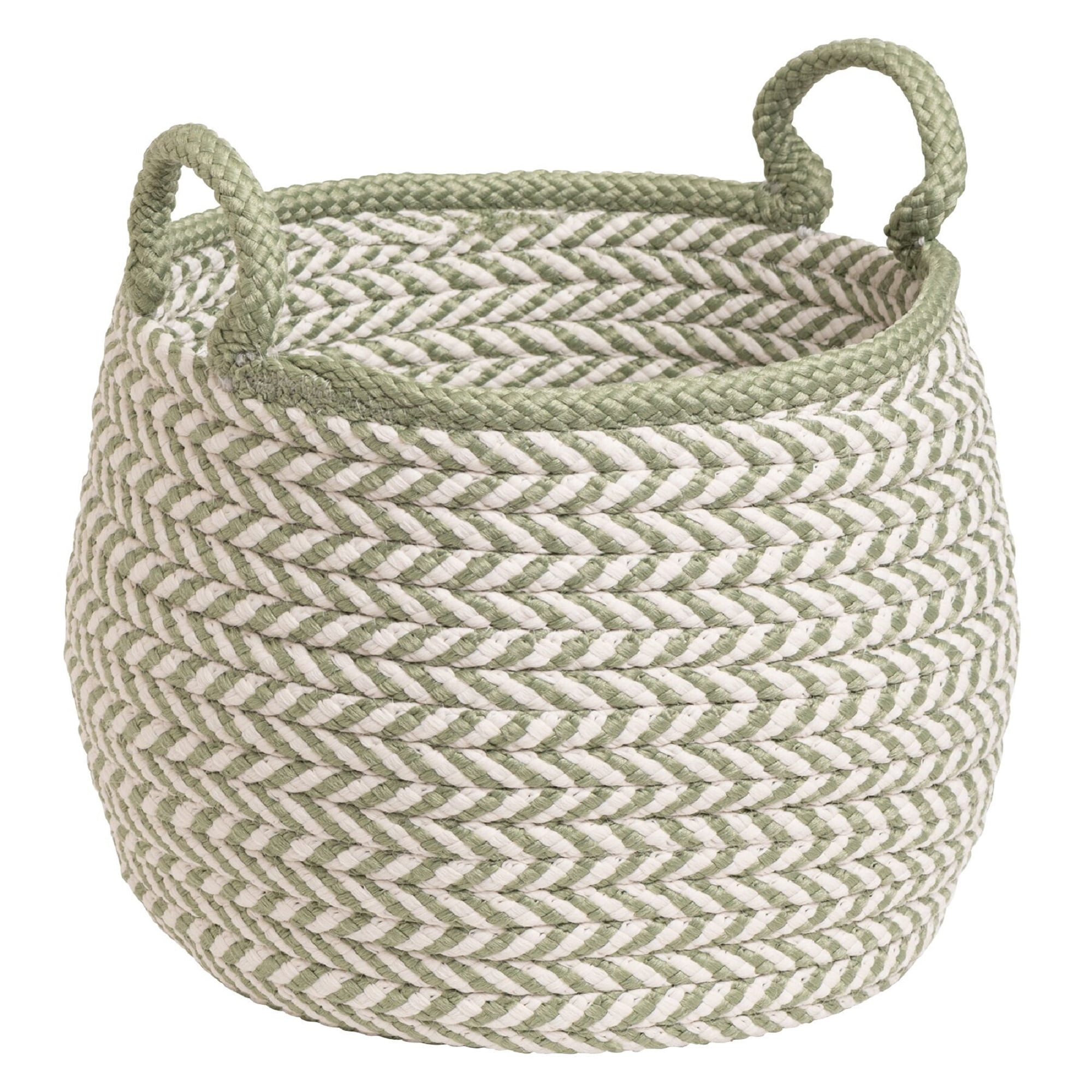Colonial Mills Prevé Indoor/Outdoor Basket - White & Green 18"x18"x17"