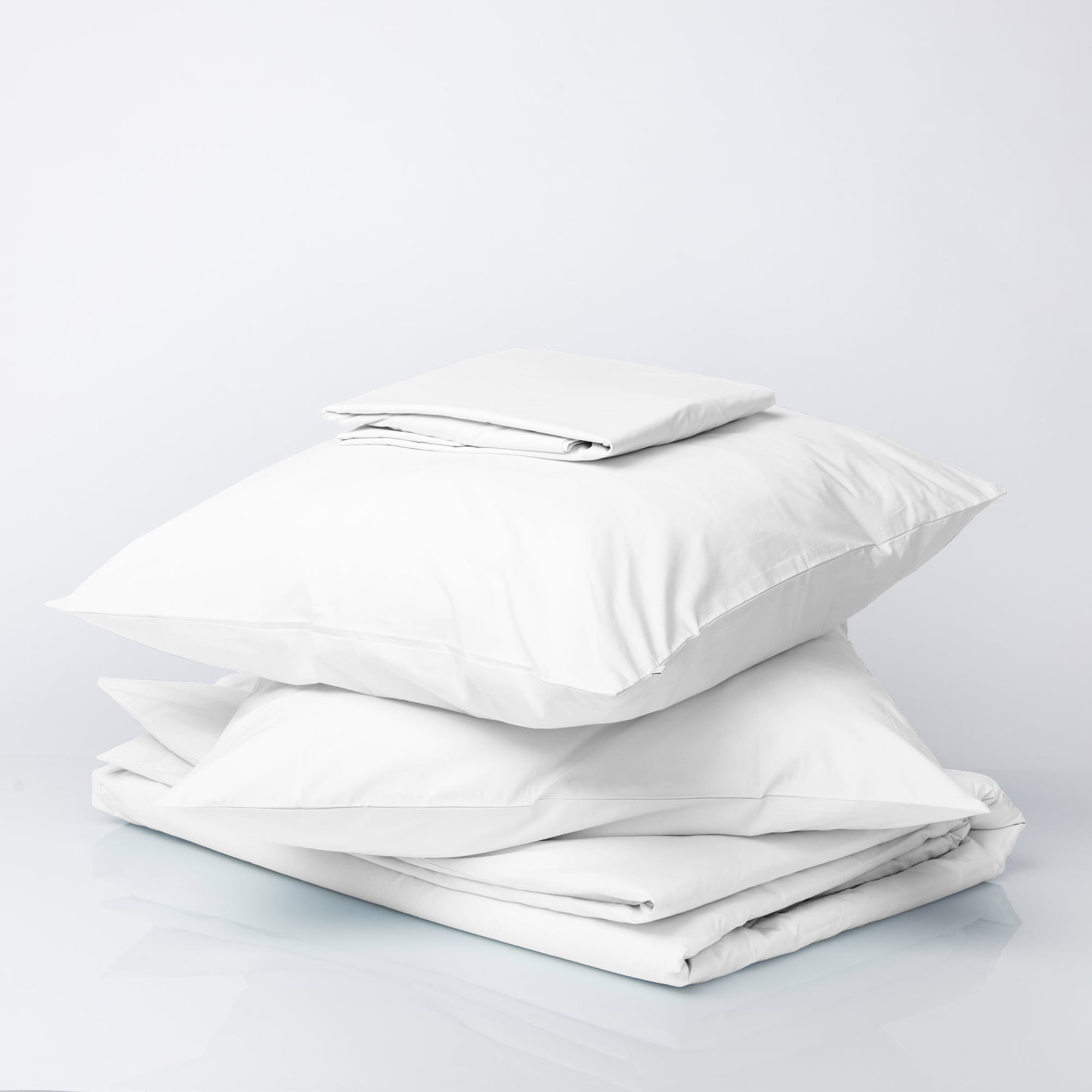 Full White Brushed Cool & Crisp Cotton Blend Percale 4-Piece Sheet Set by Color Sense