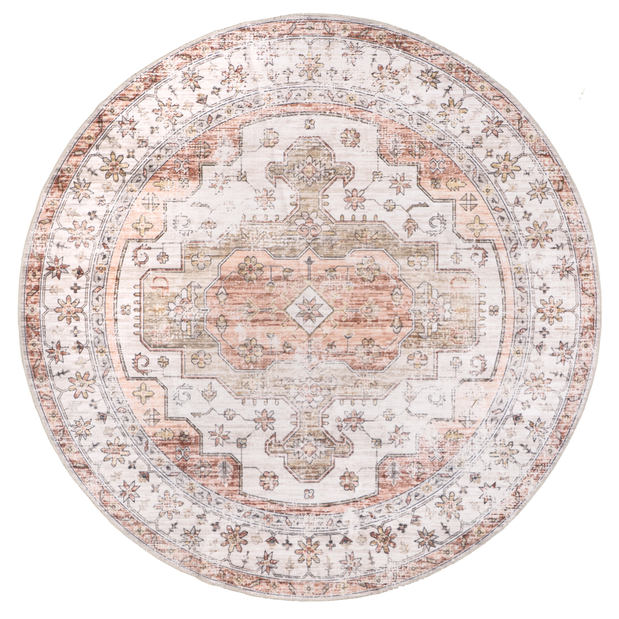nuLOOM Banks Vintage Machine Washable Area Rug, 6', Beige