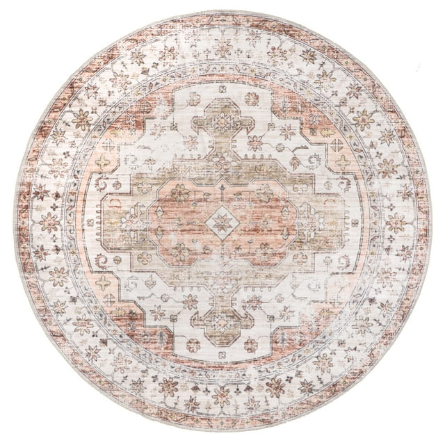 nuLOOM Banks Vintage Machine Washable Area Rug, 6', Beige