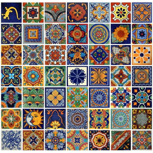 Handpainted Multicolor Ceramic Wall Tiles for Kitchen and Bathroom