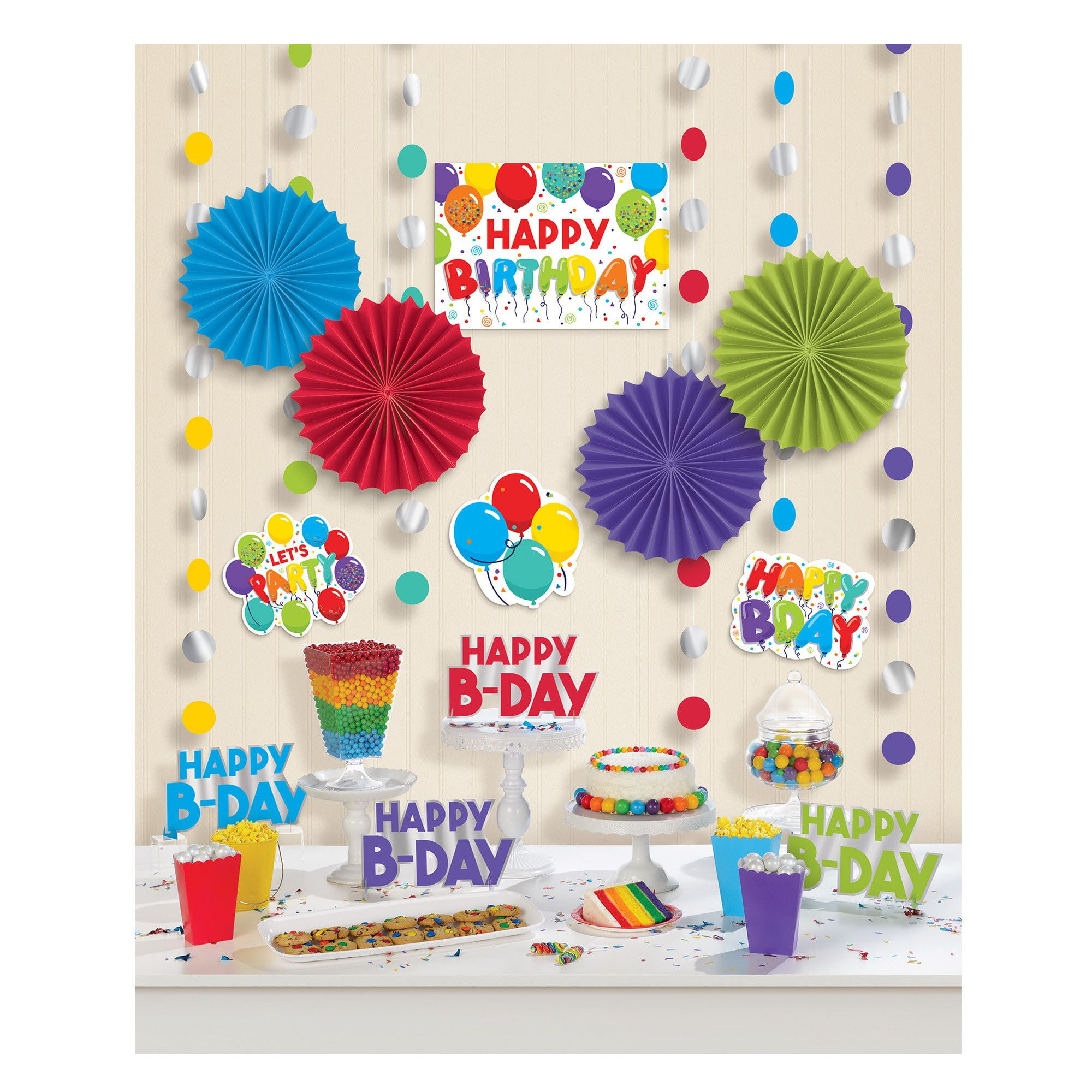Colorful Birthday Celebration 18 Pc Room Decorating Kit
