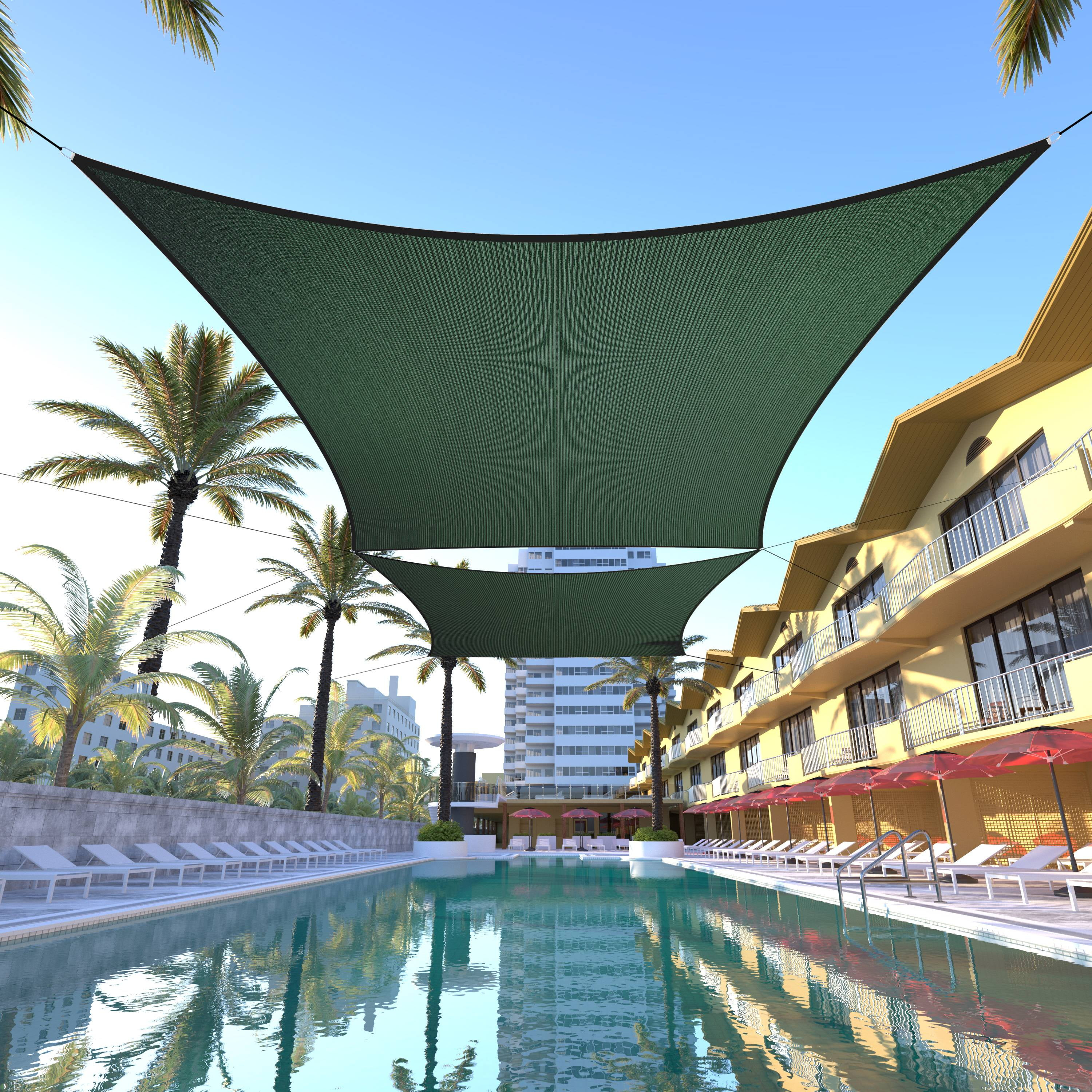 Colourtree Custom Size 6' x 7' Rectangle Green Sun Shade Sail Canopy UV Air & Water Permeable - Commercial Standard Heavy Duty - 190 GSM - 3 Years Warranty ( We Make Custom Size )