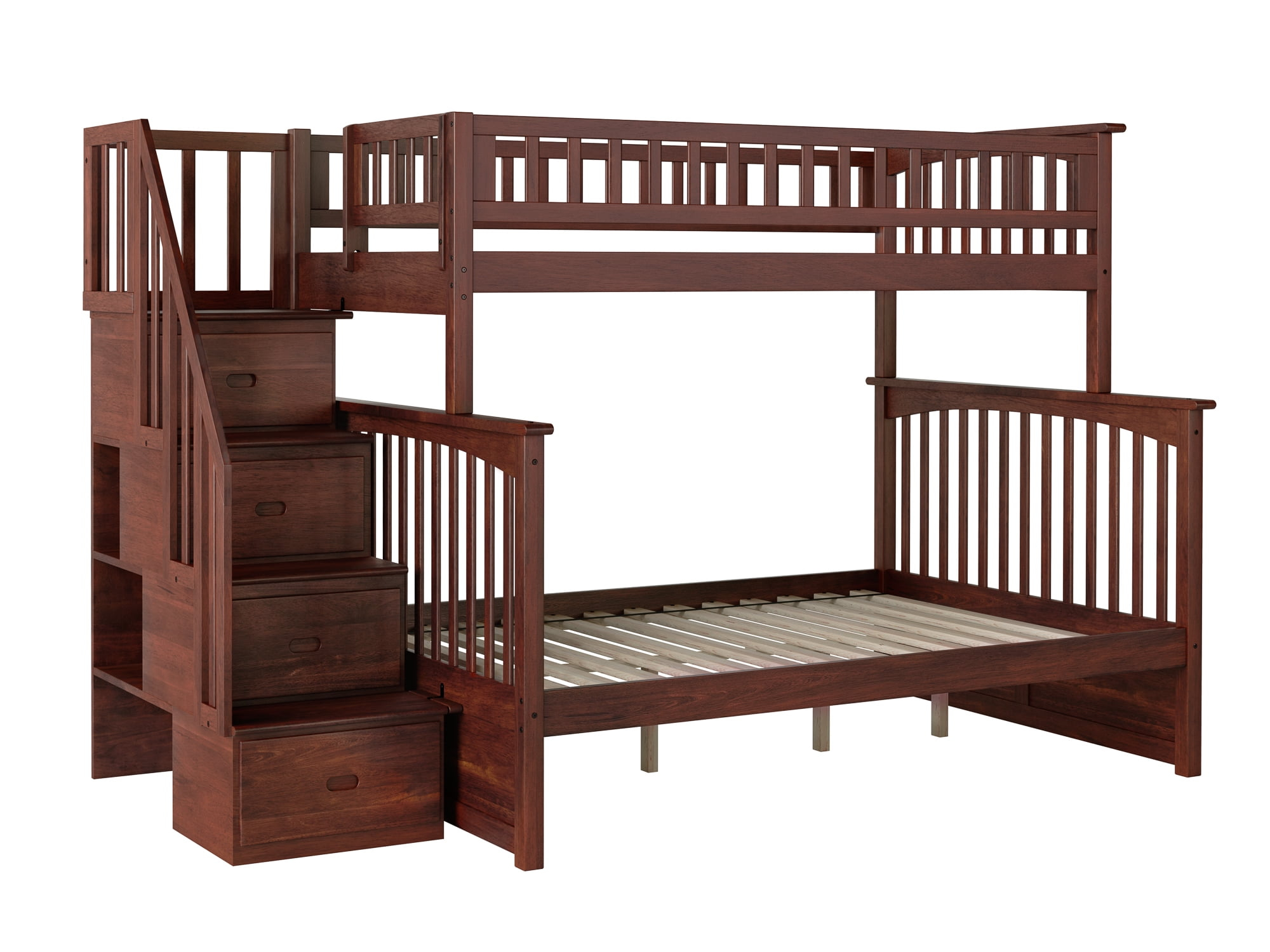 Columbia Staircase Bunk Bed Twin over Full in Walnut