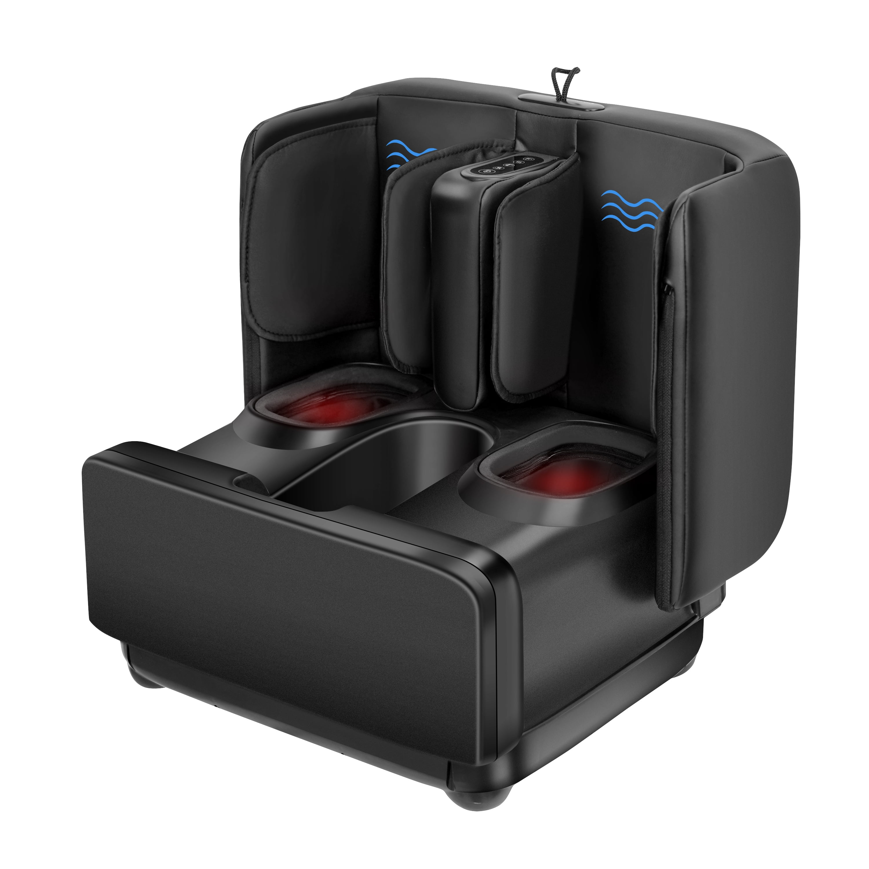 Comfier 2 in 1 Foot Massager Machine & Ottoman Foot Rest Shiatsu Calf and Foot Massager with Heat  Black