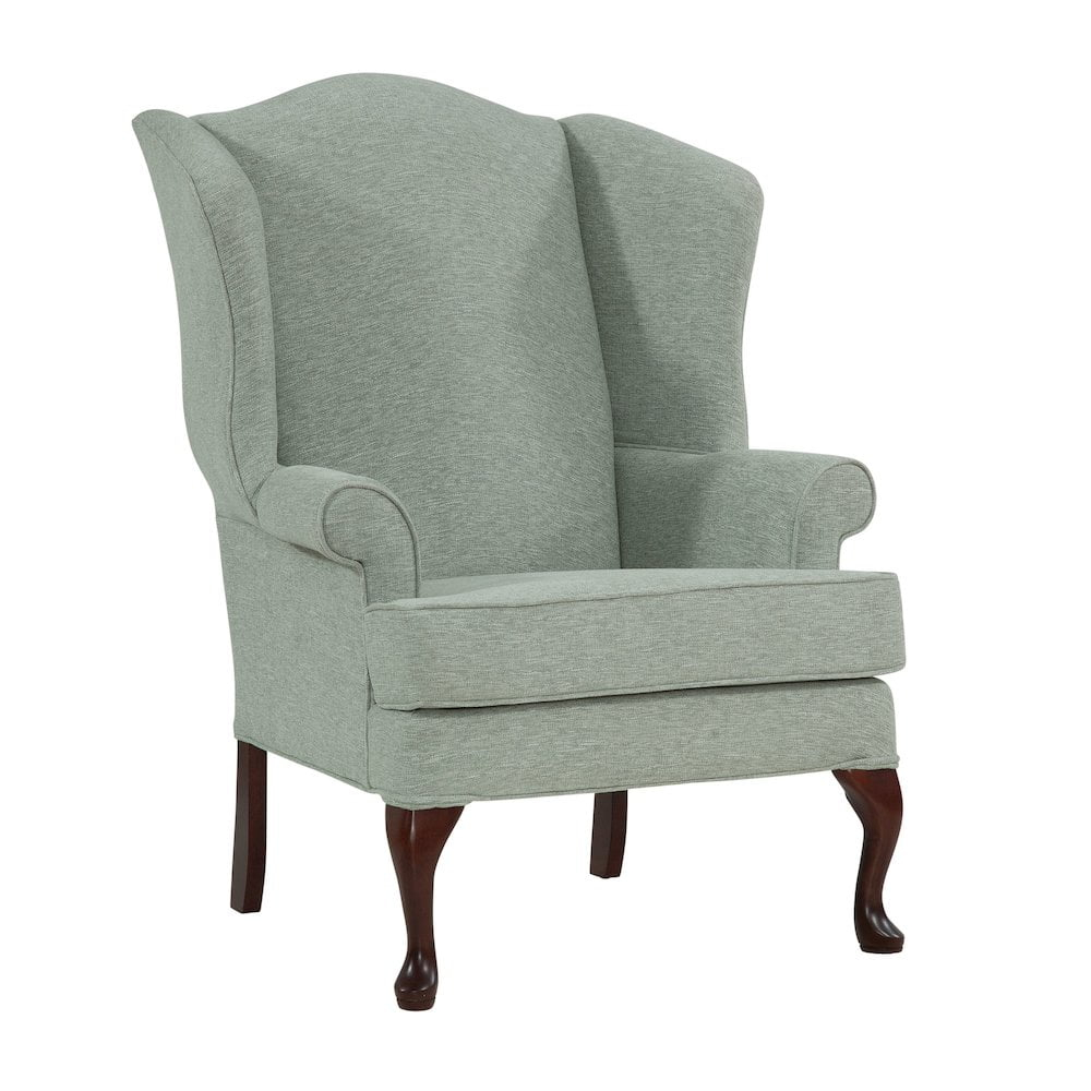 Comfort Pointe Crawford Cadet Green Fabric Wing Back Accent Chair