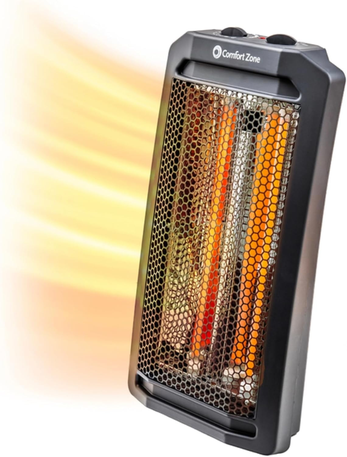 Comfort Zone 1500W Corded Electric Space Heater, 2 Heat Settings, Automatic Shutoff, for 350 sq ft