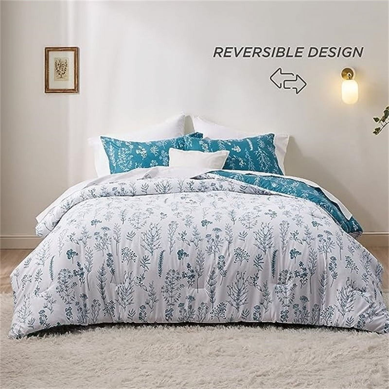 Comforter Set Dorm Bedding 19 - Teal Blue - Queen - 3 Piece