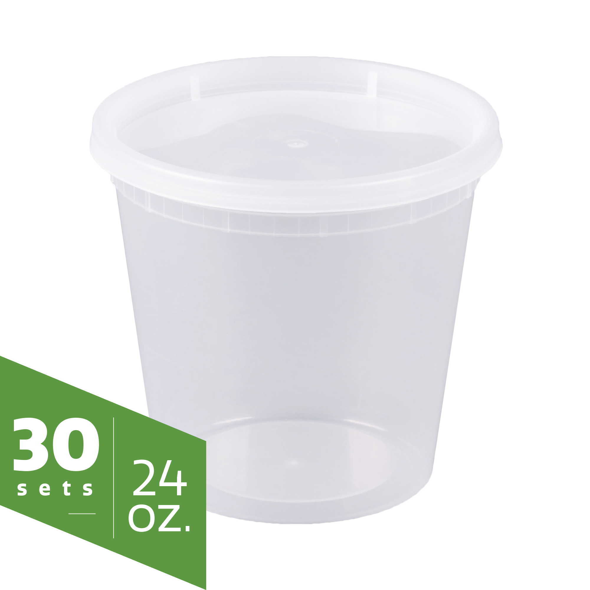 Pantry Value 24 Oz Deli Containers with Lids Food Prep Containers, 24-Pack